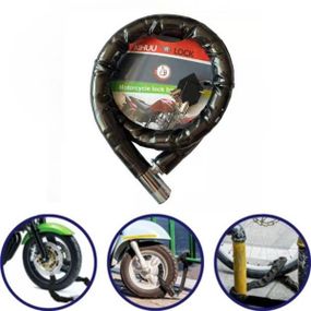 Велозамок тросовий + 2 ключі 22*100 2210 Чорний