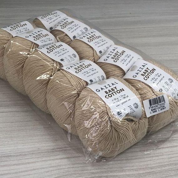 Пряжа Gazzal – Baby Cotton колір 3445 Кремовий | Зображення 3