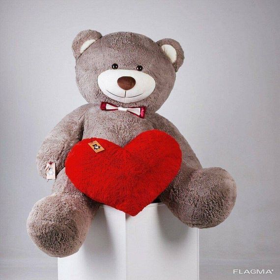 Большой плюшевый мишка с сердцем Yarokuz Ричард 2 метра Капучино | Зображення 5