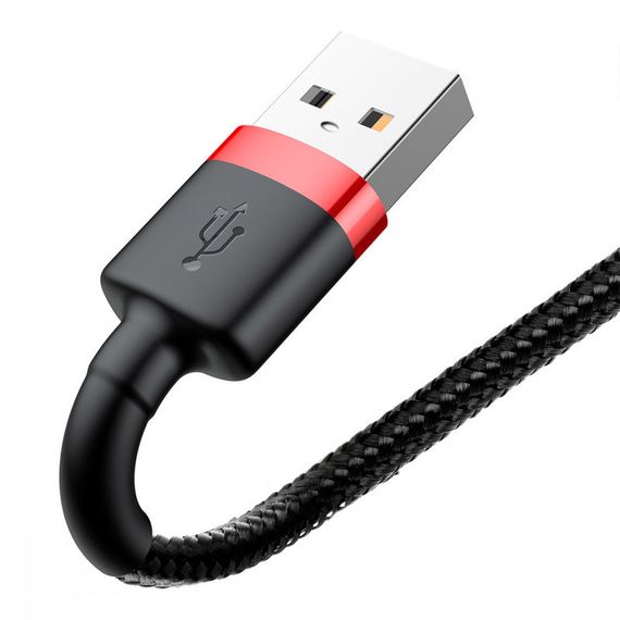 Дата кабель Baseus Cafule USB to Lightning 2.4A (1m) (CALKLF-B) Червоний / Чорний | Зображення 1