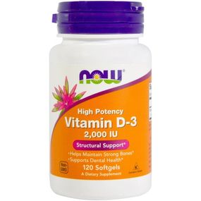 Витамин D NOW Foods Vitamin D-3 2000 IU 120 Softgels