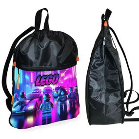 Рюкзак-мешок для обуви,спортивной формы Лего "LEGO" детская сумка для сменки с расширителем (01301)