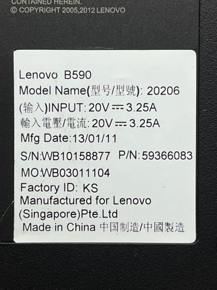 Ноутбук Lenovo B590 / 15.6" (1366x768) TN / Intel Celeron 1000M (2 ядра по 1.8 GHz) / 8 GB DDR3 / 120 GB SSD / Intel HD Graphics / WebCam б/у | Зображення 7