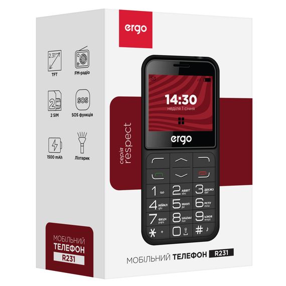 Мобільний телефон Ergo R231 Black | Зображення 6