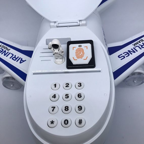 Сейф скарбничка літак електронна із купюроприймачем звуковими ефектами кодовим замком затягує купюри банкомат | Зображення 6