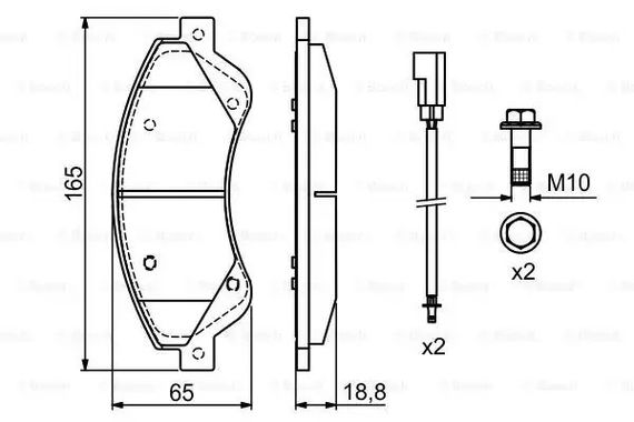 Колодки гальмівні дискові FORD TRANSIT передн.  BOSCH (0986494236) | Зображення 6
