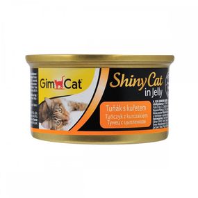 Корм вологий GimCat Shiny Cat для котів з тунцем та куркою в желе 70 г
