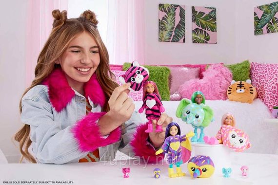 Лялька-сюрприз Barbie Cutie Reveal Chelsea Toucan Plush Челсі в костюмі, Тукан Барбі Милашка проявляшка | Зображення 5