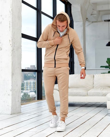 Мужской спортивный костюм петля, демисезонный  Abc* BD5879 размер S, цвет бежевый | Зображення 2