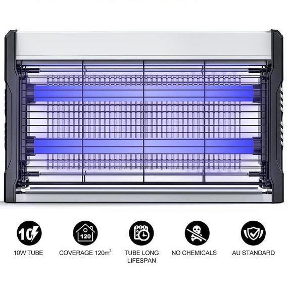 Ловушка для насекомых с UV подсветкой Mosquito trap WD-243 2200V (39,5cm) Black / White | Зображення 2