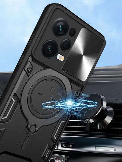 Чохол Magnetic Stand з захистом камери для Xiaomi Redmi 12 колір Синiй | Зображення 7