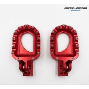 Подножки пассажира Arctic Leopard серії EХ 800 / EХТ 500 комплект (красные, фрезерованный алюминий)