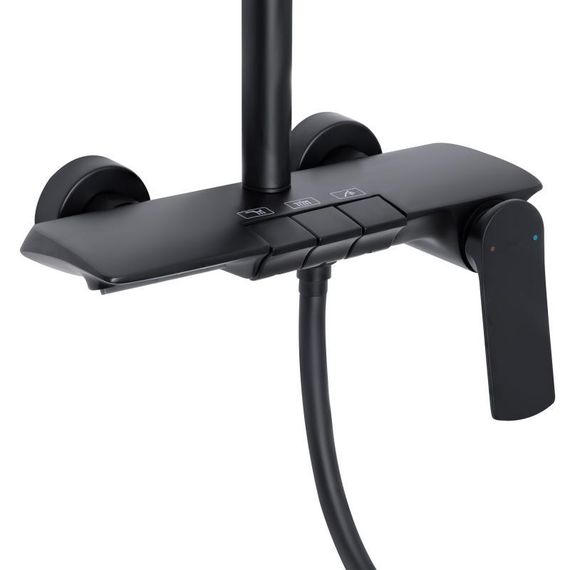 Душова система універсальна Qtap Slavonice на три споживача (з виливом) QTSLA111BLM45906 Black Matt | Зображення 2