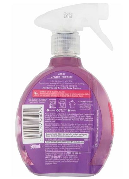 Спрей для розгладження складок на одязі Lenor Crease Releaser Exotic Bloom 500мл | Зображення 1