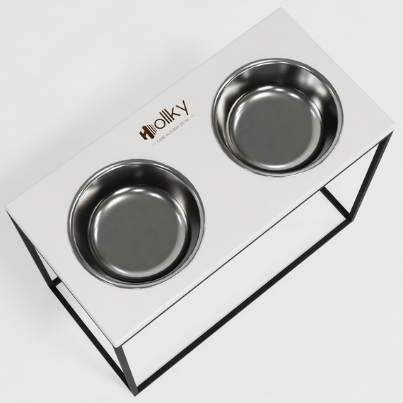 Миски на підставці для великих собак Hollky Base XL40 (2 × 1,8 л) BXL40-522640-BLWH | Зображення 1