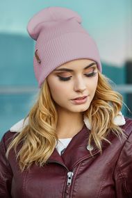 Шапка «Бостон» темная пудра