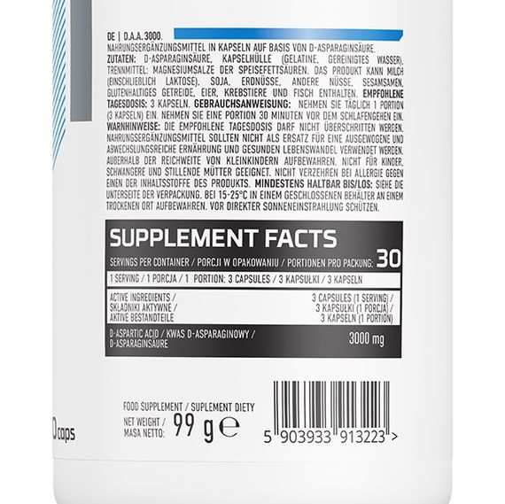 Комплексний тестостероновий препарат OstroVit DAA 3000 90 Caps | Зображення 1