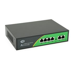 POE комутатор JY-1006B 4 POE 10/100 + 2 RJ45 10/100 + вбудований блок живлення