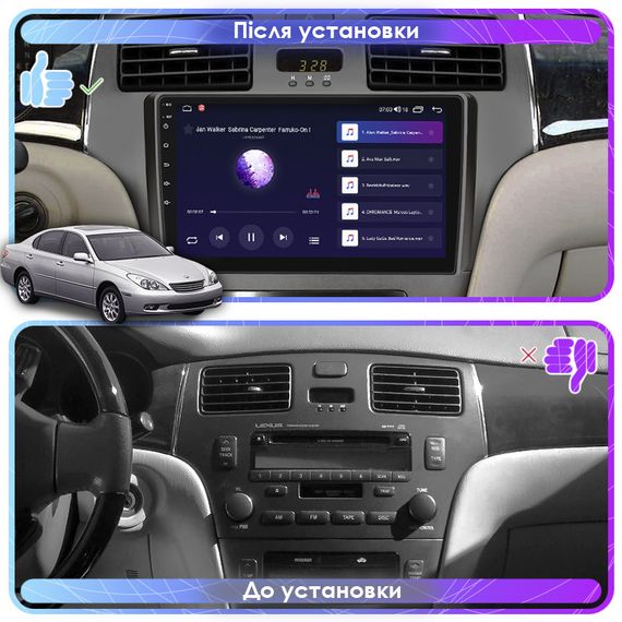 Штатная магнитола Lesko для Lexus ES IV 2001-2003 экран 9" 4/64Gb 4G Wi-Fi GPS Top Лексус | Зображення 2
