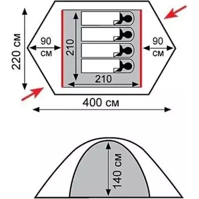 Палатка Tramp Rock 4 (v2) Green (TRT-029-green) | Зображення 6