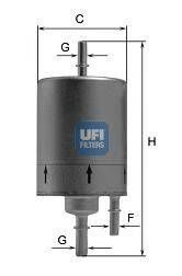 Фільтр паливний AUDI A4 1.8T 00-08 (OE) (вир-во UFI) UFI 3183000 на AUDI A4 кабрио (8H7, B6, 8HE, B7)