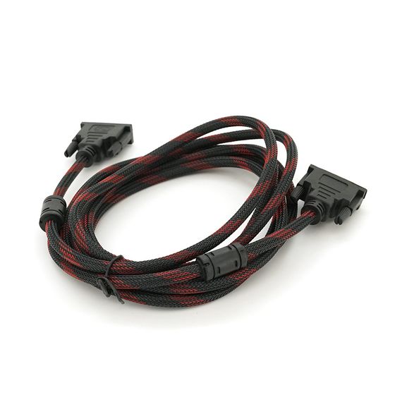 Кабель Merlion Dvi-Dvi 3.0m,2 ФЭРОТ,оплетка,Black/Red,24/24pin,(Пакет) Q100 | Зображення 1
