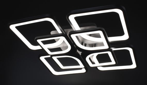 Люстра світлодіодна стельова LED світильник для квартири на стелю лед з пультом 25918 Чорний 10х56х56 см. | Зображення 4