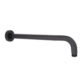 Кронштейн для верхнього душу Qtap Trubice 370 мм округлий QTTRU120BLM45927 Black Matt
