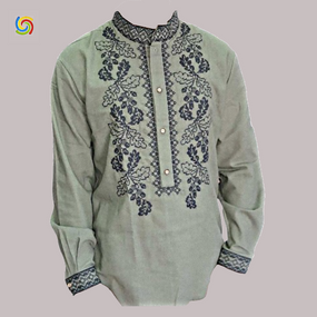 Рубашка Украинская вышиванка  55631209 цвет оливковый размер L/XL