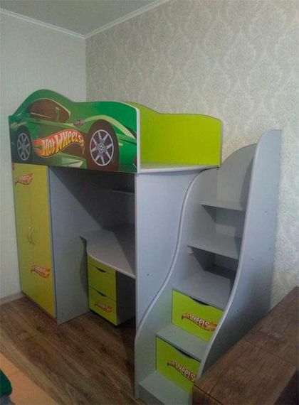Детская кровать-комната Bed-Room №1 Ferrari графит, спальное место 1700х800 мм | Зображення 5