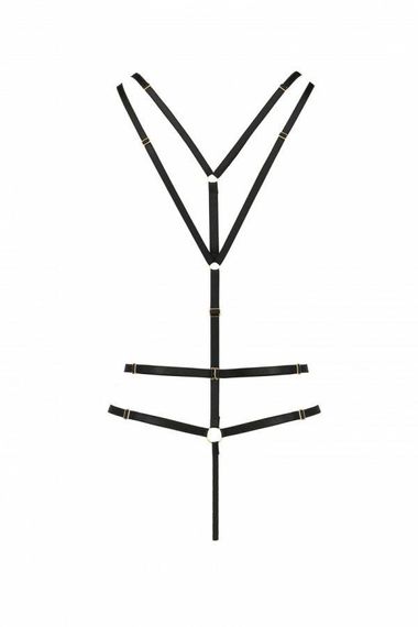 Открытое боди из стреп Passion Exclusive MEGGY, Черный, 2XL, 3XL, 2XL/3XL, Большие размеры | Зображення 5