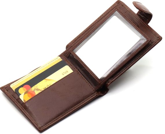 Стильне шкіряне чоловіче портмоне ST Leather В103 Коричневий | Зображення 4