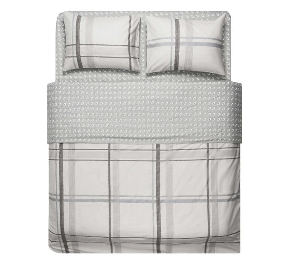 Набір постільної білизни 2,0сп Ardesto Gloria, 200х220см, 100% бавовна, сатин, клітинка, тауп (ART2022CG)
