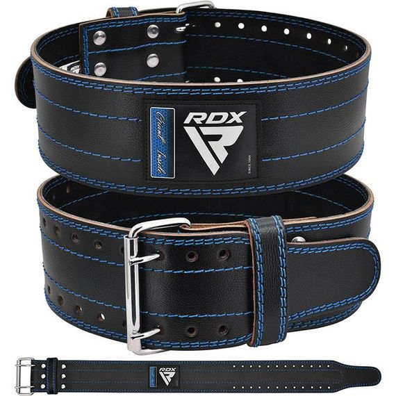 Пояс для пауерліфтингу RDX RD1 шкіряний Blue XL | Зображення 1