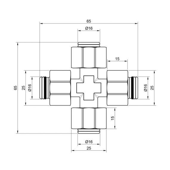 Хрестовина обтискна Thermo Alliance Standart 16 SD150W161616 | Зображення 1