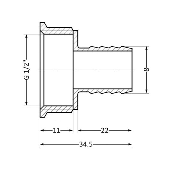 Штуцер Thermo Alliance Standart 8х1/2" ВР SD426158 | Зображення 1