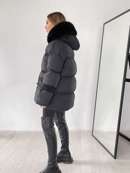 Женский пуховик Cresh Puffer со сьемным капюшоном черный XL | Зображення 6