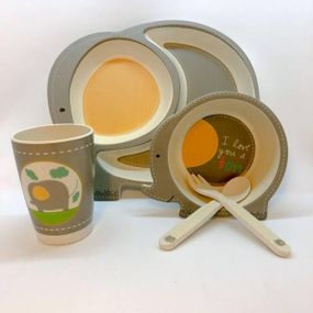 Детский набор бамбуковой посуды "Слоненок"