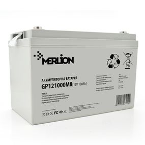 Аккумуляторная батарея MERLION AGM GP121000M8 12V 100A h (329x172x218) White Q1