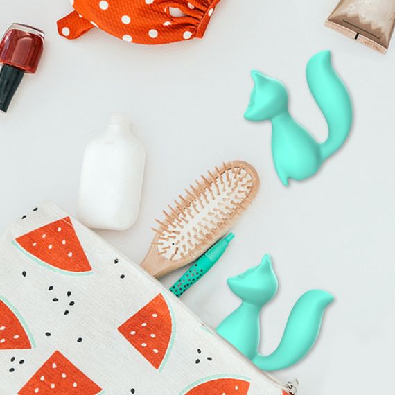 Міні-вібратор кліторальний Every Night Toys Doris у формі лисиці бірюзовий, 10 режимів вібрації Sex Aura | Зображення 4