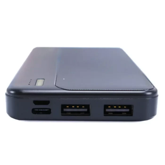 Портативное зарядное устройство для телефона Power Bank Inkax PB-01A 10000mAh Павербанк USB черный | Зображення 2