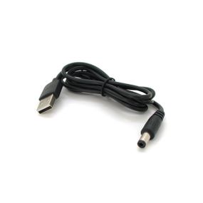 Кабель USB-DC 2.0 (V) 5.5/2.1mm DC 1м, Чорний ОЕМ, Q1000