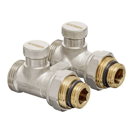 Комплект для нижней подкл. радиатора KOER SET-22 - 1/2"x3/4" (прямой) с термоголовкой ЗЗ (KR3174) | Зображення 3