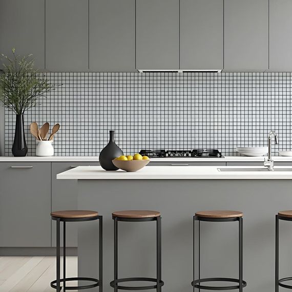 Самоклеюча алюмінієва плитка 300х300х3мм Біла мозайка SW-00001775 | Зображення 5