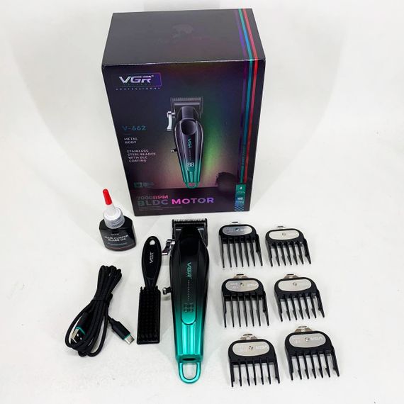 Акумуляторна машинка для стрижки VGR V-662 Колір: зелений | Зображення 4