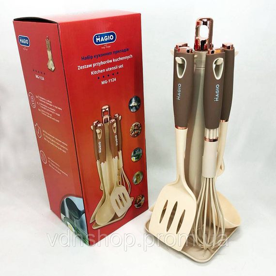 Кухонне приладдя з тефлоновим покриттям Magio MG-1124, Приналежності для кухні з силікону CM-35 | Зображення 6