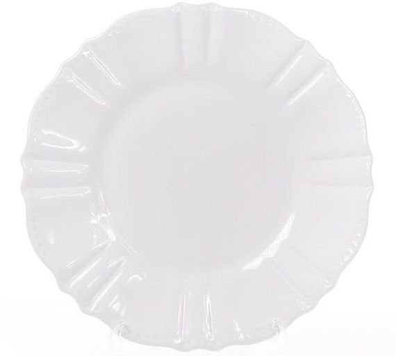 Набір 6 десертних тарілок Leeds Ceramics SUN Ø20см, кам'яна кераміка (білі)