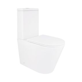Унитаз-компакт Qtap Scorpio безободковый Ultra Quiet c сиденьем Soft-close QT14226088AW