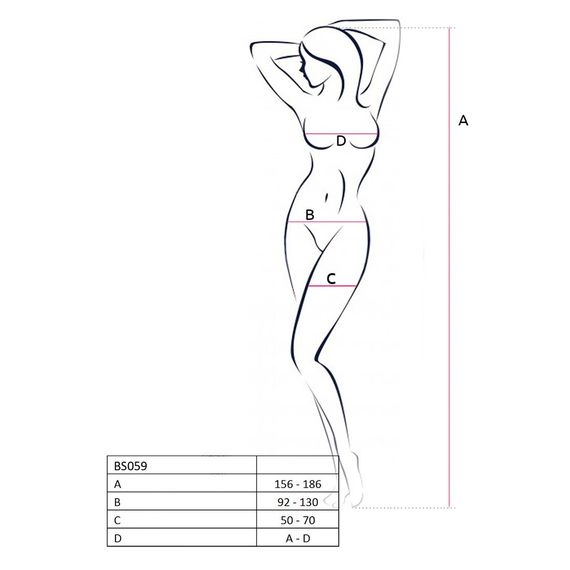 Бодістокінг Passion BS059 white, комбінезон, імітація панчох | Зображення 3