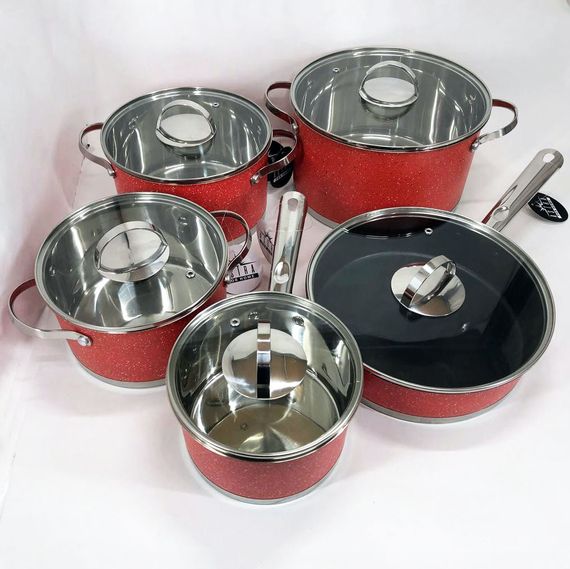 Набор кастрюль с антипригарным покрытием 10, Набор посуды кастрюли высоких кастрюль XY-86 | Зображення 8